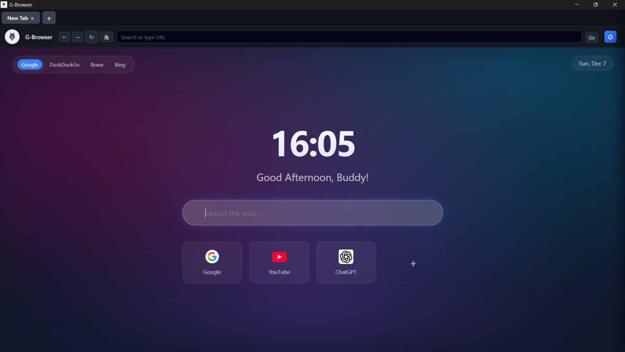 G-Browser Main Interface